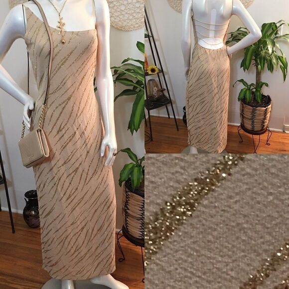 Hyphen Dresses & Skirts - New! Tiger Pattern Open back maxi w/side slit